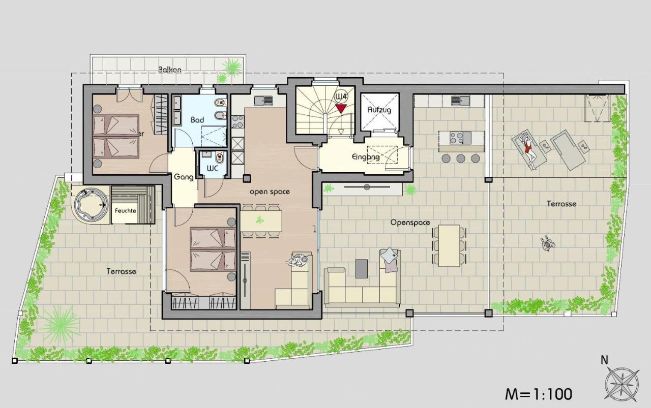 Penthouse & Garden - Luxury Apartment Postal / Burgstall Eksteriør bilde
